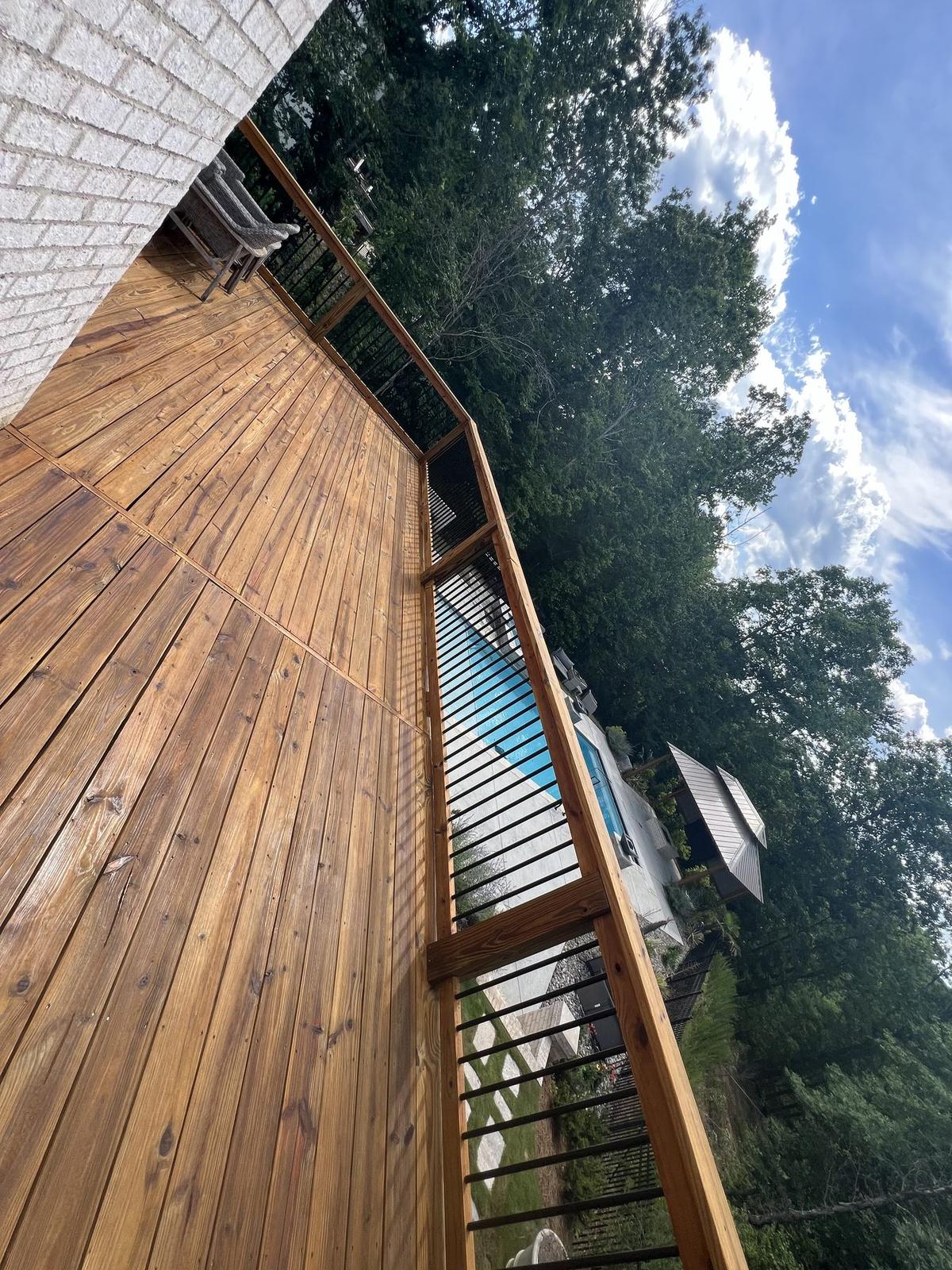 close up of perfectly stained deck