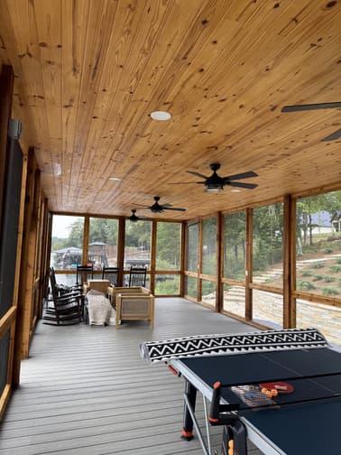 Alabama Deck Restoration sanding deck with specialized equipment in Birmingham Alabama