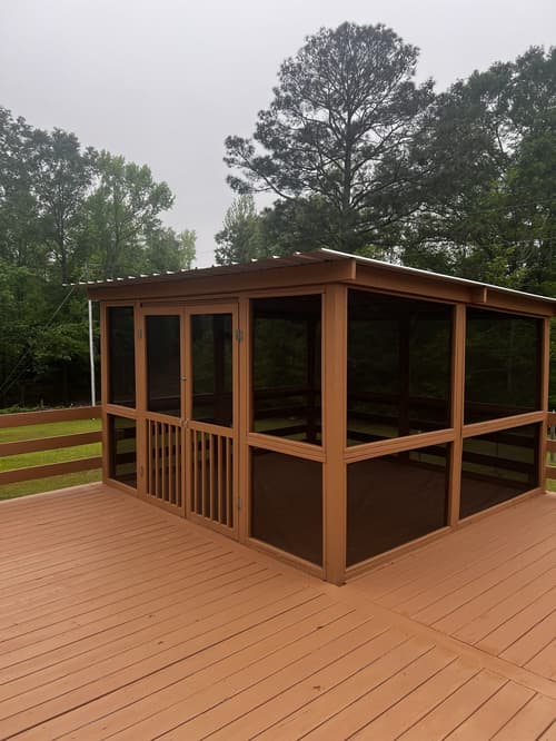 weathered wooden deck before staining service