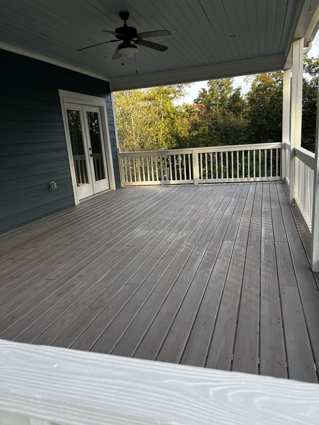 Homewood AL deck repair specialist inspecting structural damage