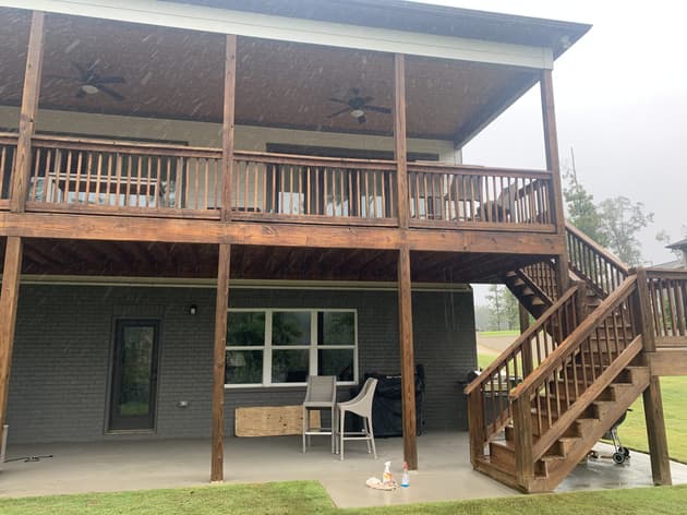 Deck posts being upgraded with new hardware