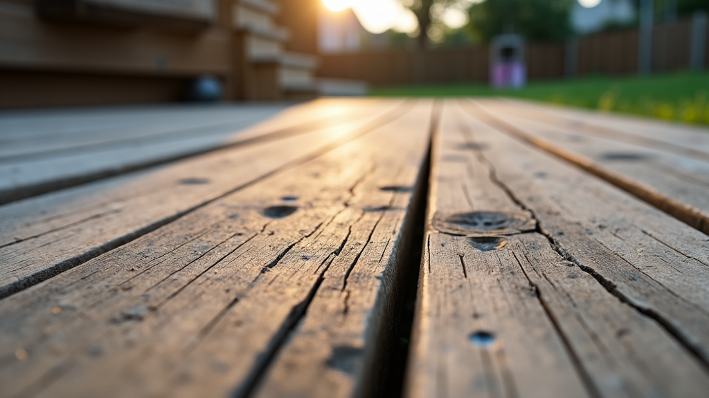 damaged deck boards before replacement