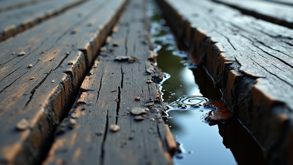 Deck framing with visible rotten wood underneath the deck boards needing inspection in Birmingham, AL