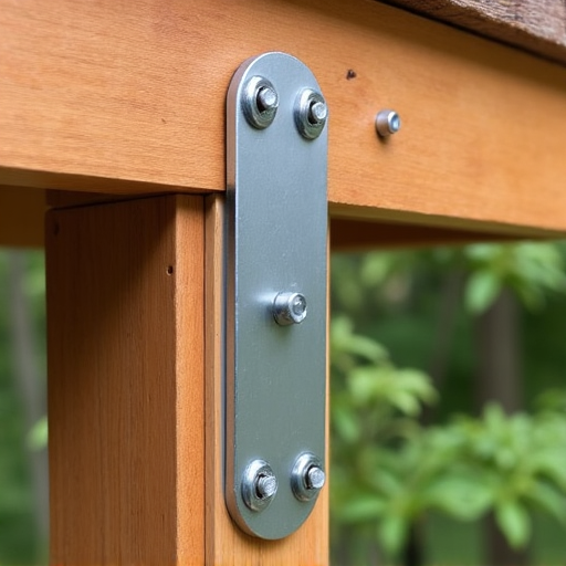 Close-up of deck hardware being tightened, showing a secure and reinforced deck structure