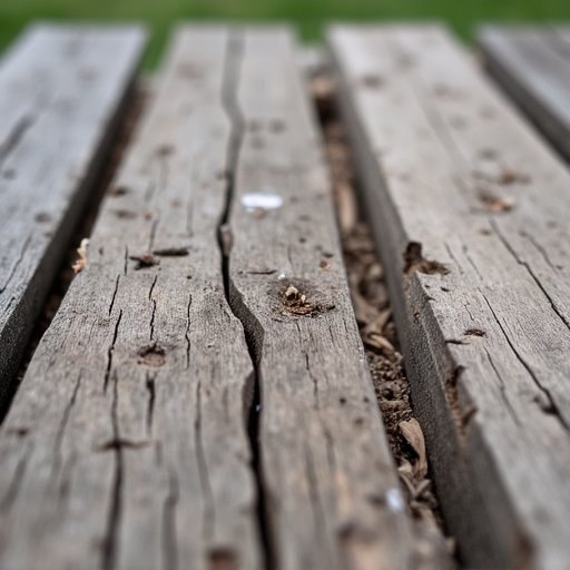 Helena deck repair specialist inspecting wood rot on an old deck, ensuring structural integrity before restoration.