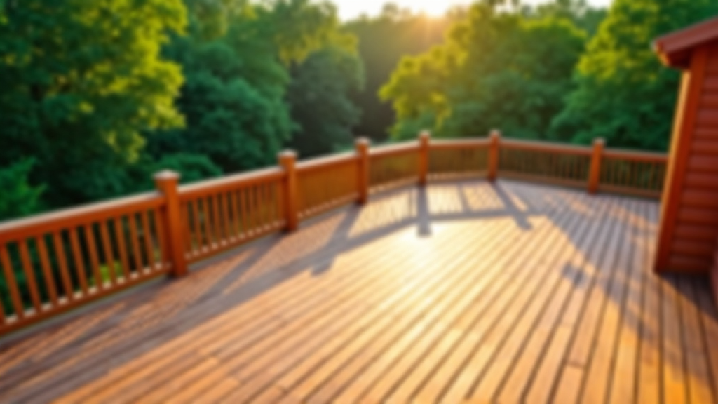 Deck restoration project in Vestavia Hills, AL 35216, showing a beautifully restored wooden deck, common in neighborhoods like Liberty Park, featuring pressure-treated pine and cedar.